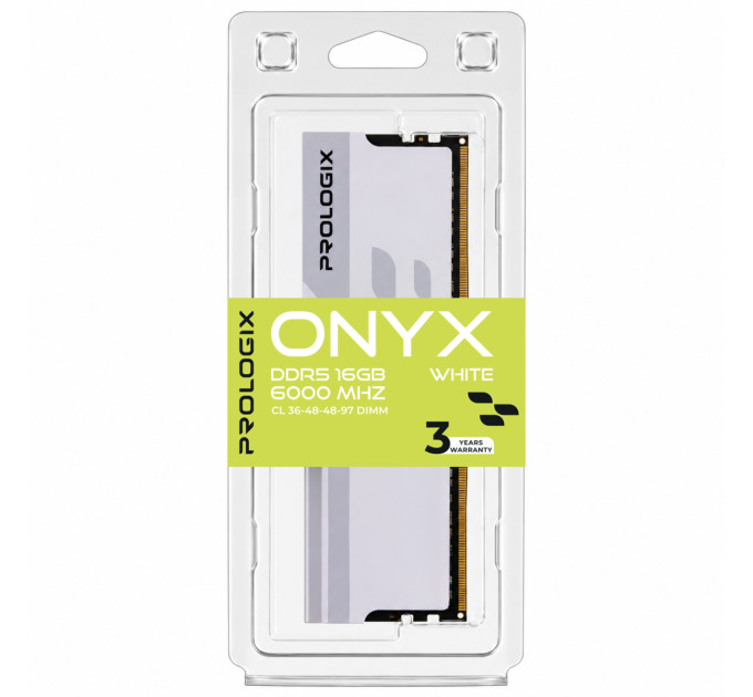 Prologix Модуль пам`ятi DDR5 16GB/6000 Prologix Onyx White (PRO16GB6000YW5)