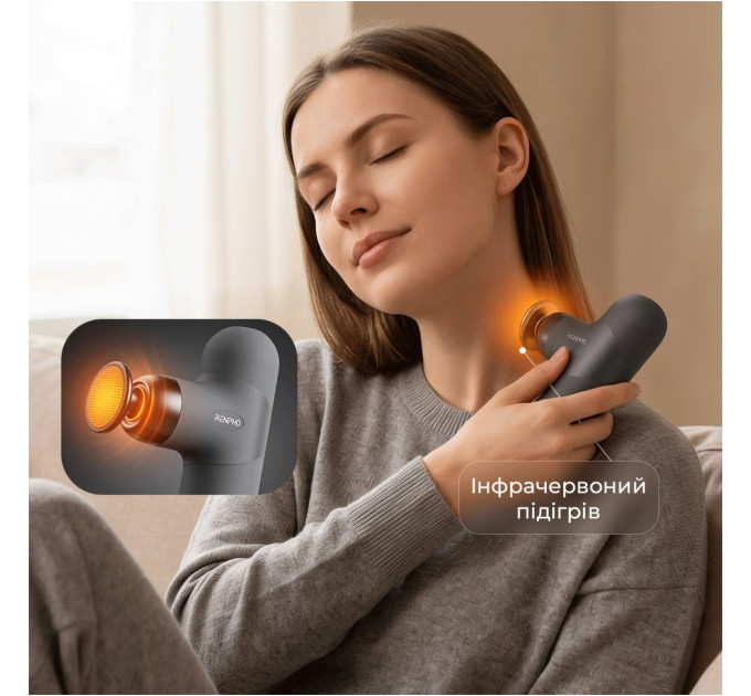 RENPHO Перкусійний масажер RENPHO Mini Thermal Grey (R-WMG10-GY)