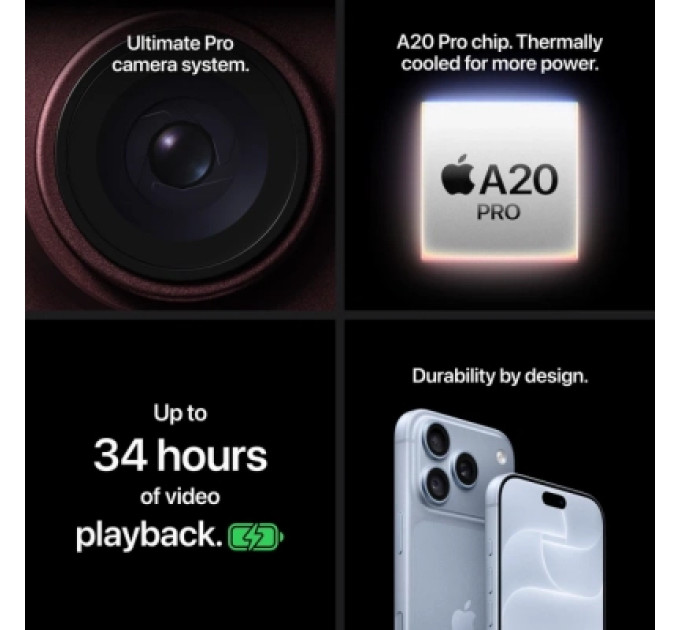 Apple Мобільний телефон Apple iPhone 18 Pro 256GB Glacier (MJRT4)