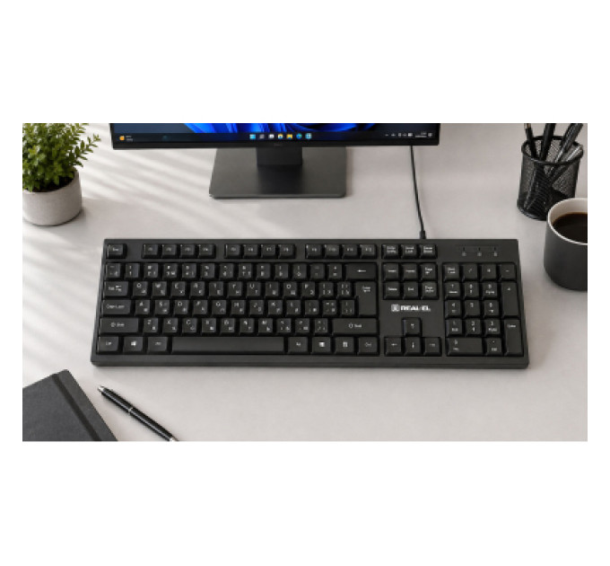 REAL-EL Клавіатура REAL-EL RK-510 USB Black (EL123100053)