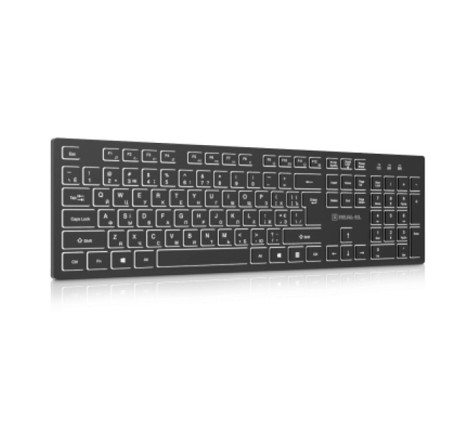 REAL-EL Клавіатура REAL-EL RK-725W Wireless/Bluetooth Black (EL123100061)
