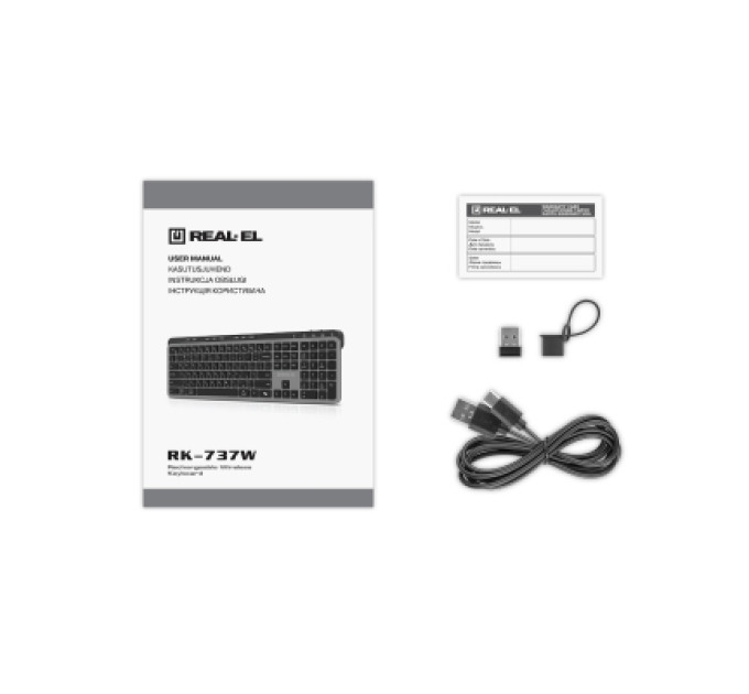 REAL-EL Клавіатура REAL-EL RK-737W Wireless/Bluetooth Black/Grey (EL123100060)