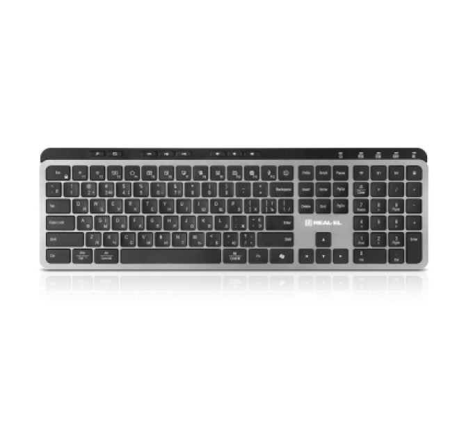 REAL-EL Клавіатура REAL-EL RK-737W Wireless/Bluetooth Black/Grey (EL123100060)