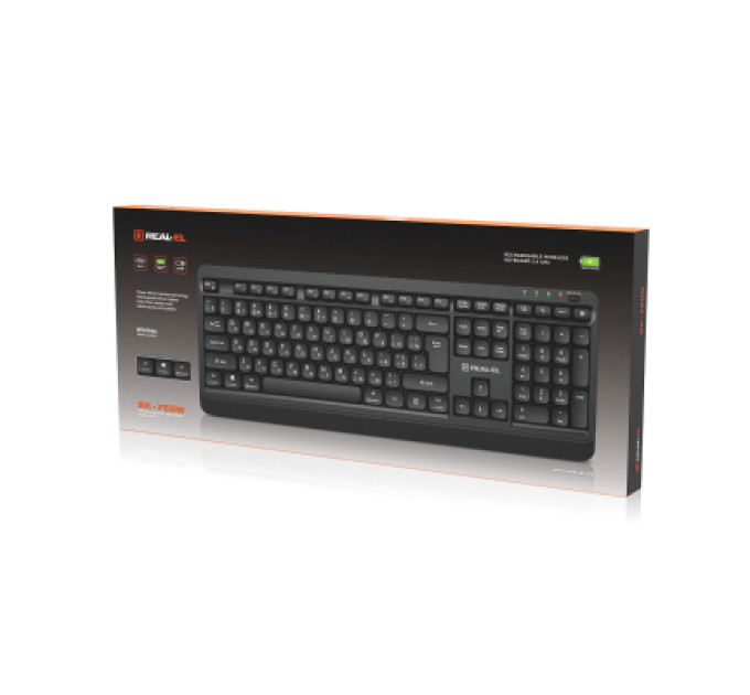REAL-EL Клавіатура REAL-EL RK-760W Wireless Black (EL123100058)