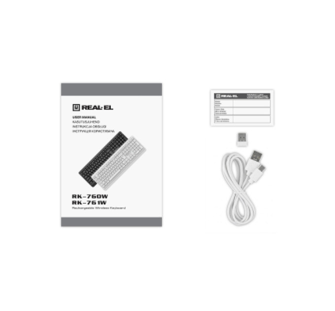 REAL-EL Клавіатура REAL-EL RK-761W Wireless White (EL123100059)