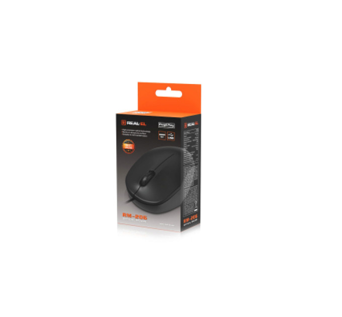 REAL-EL Мишка REAL-EL RM-206 USB Black (EL123200061)