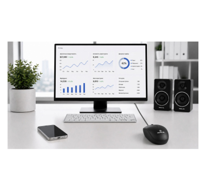 REAL-EL Мишка REAL-EL RM-206 USB Black (EL123200061)