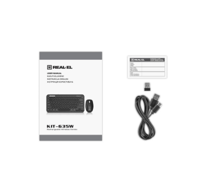 REAL-EL Комплект REAL-EL KIT-635W Wireless/Bluetooth Black (EL123100057)