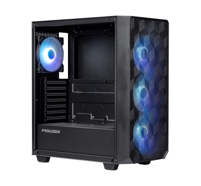 Prologix Корпус Prologix E120 Tempered Glass&Mesh Black