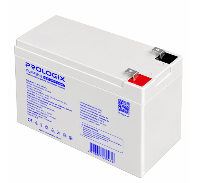 Prologix Акумуляторна батарея Prologix 12.8V 6AH 76.8Wh (PLFP12-6) LiFePO4