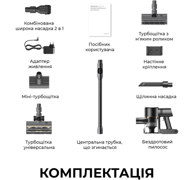 Dreame Акумуляторний пилосос Dreame R10s Pro EN (VZV23B)