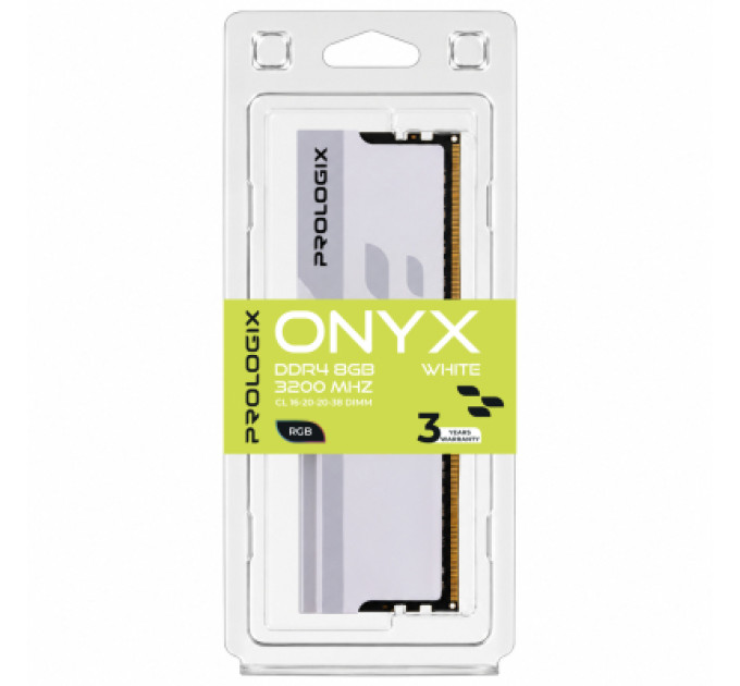 Prologix Модуль пам'яті для комп'ютера DDR4 8GB 3200 MHz Onyx White RGB Prologix (PRO8GB3200YWR4)