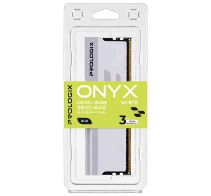 Prologix Модуль пам'яті для комп'ютера DDR4 8GB 3600 MHz Onyx White RGB Prologix (PRO8GB3600YWR4)