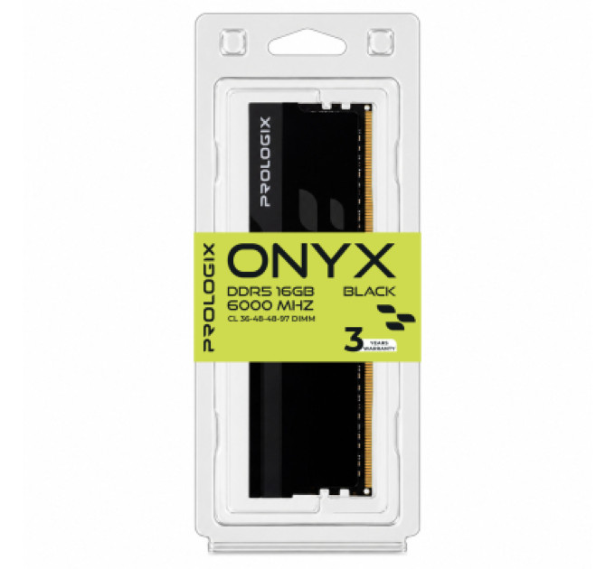 Prologix Модуль пам'яті для комп'ютера DDR5 16GB 6000 MHz Onyx Black Prologix (PRO16GB6000YB5)