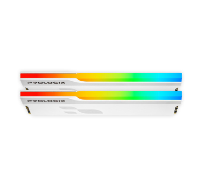 Prologix Модуль пам'яті для комп'ютера DDR5 32GB (2x16GB) 5600 MHz Onyx White RGB Prologix (PRO32GB5600YWR5K)
