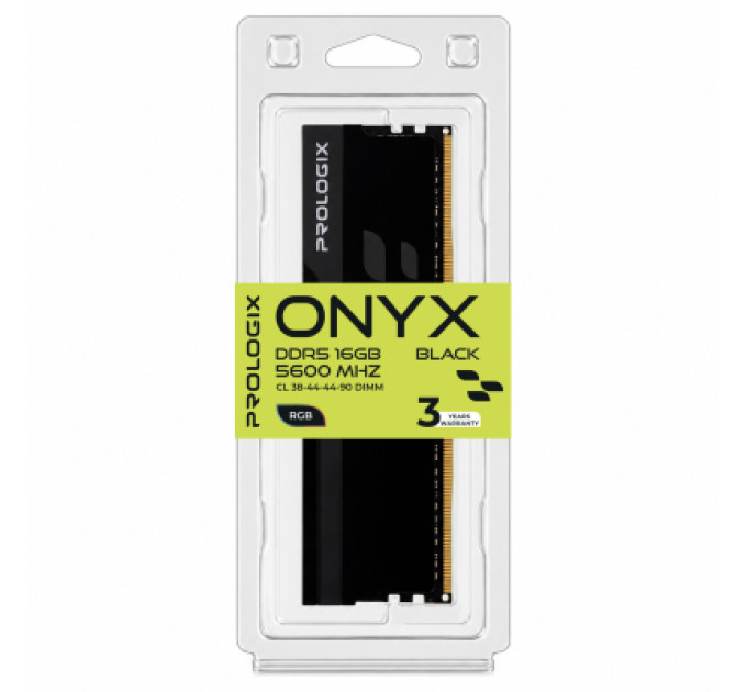 Prologix Модуль пам'яті для комп'ютера DDR5 16GB 5600 MHz Onyx Black RGB Prologix (PRO16GB5600YBR5)