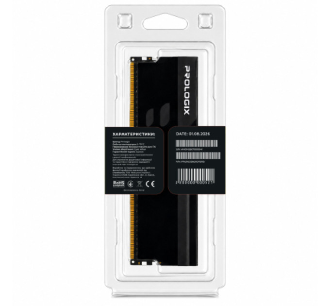 Prologix Модуль пам'яті для комп'ютера DDR5 16GB 6000 MHz Onyx Black RGB Prologix (PRO16GB6000YBR5)