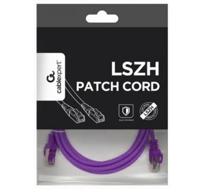 Cablexpert Патч-корд 1м S/FTP Cat 6A CU LSZH violet Cablexpert (PP6A-LSZHCU-V-1M)