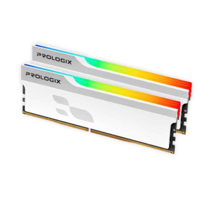 Prologix Модуль пам'яті для комп'ютера DDR4 16GB (2x8GB) 3600 MHz Onyx White RGB Prologix (PRO16GB3600YWR4K)