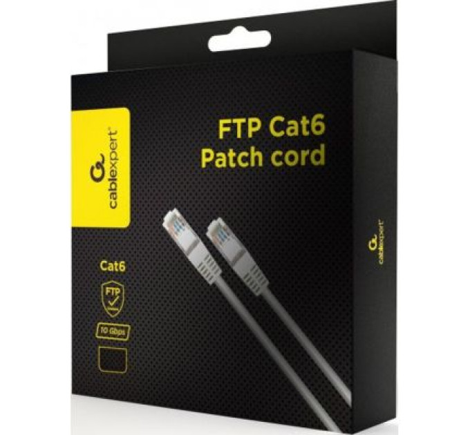 Cablexpert Патч корд Cablexpert PPB6-5M, FTP, категорія. 6, литий,  50u" штекер із фіксатором, 5 M, сірий