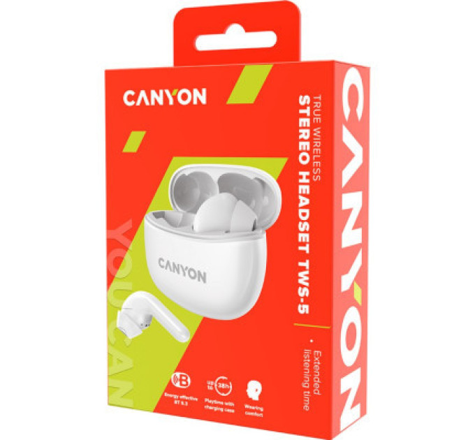 Canyon Навушники Canyon TWS-5 White (CNS-TWS5W)