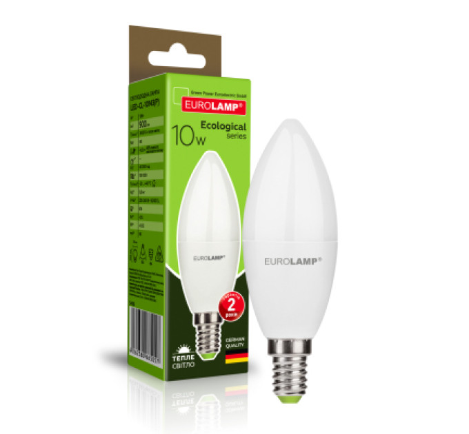 Eurolamp Лампочка Eurolamp LED Лампа EUROLAMP ECO серия "P" CL 10W 900 lm E14 3000K (LED-CL-10143(P))