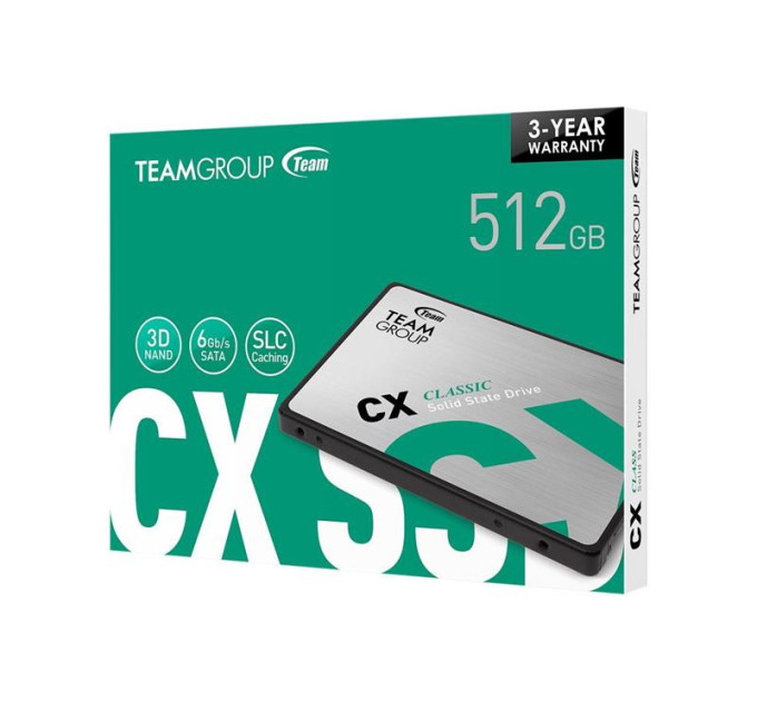 Team Накопичувач SSD  512GB Team CX2 2.5" SATAIII 3D TLC (T253X6512G0C101)