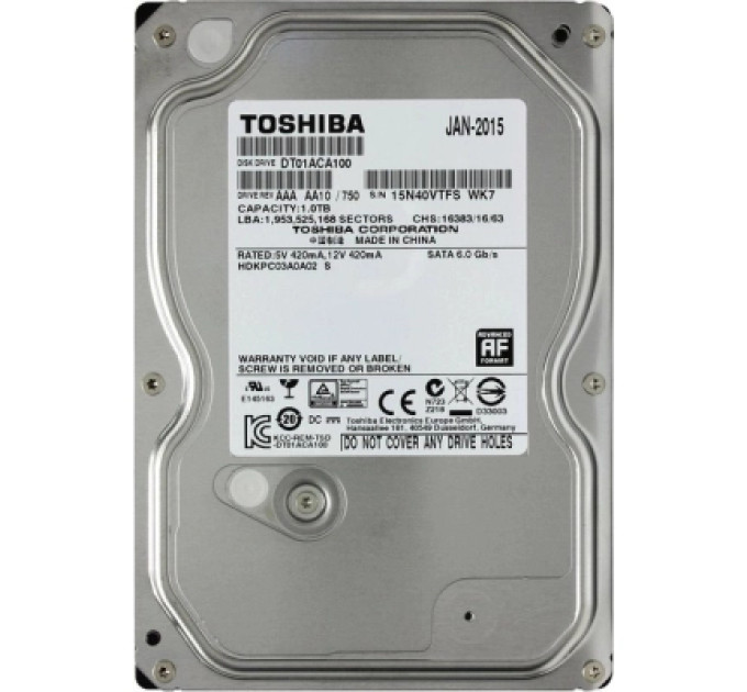 Toshiba Жорсткий диск 3.5" 1TB Toshiba (# DT01ACA100 #)