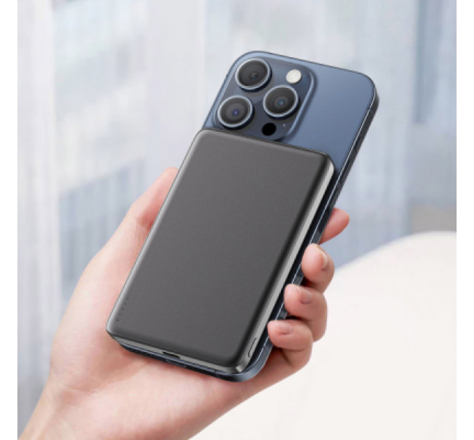 Acefast Батарея універсальна Acefast Magnetic Wireless 5000mAh 18W PD, QC/3.0, QI 7.5W, ультра тонкий, M8 Bllack (6974316283386)