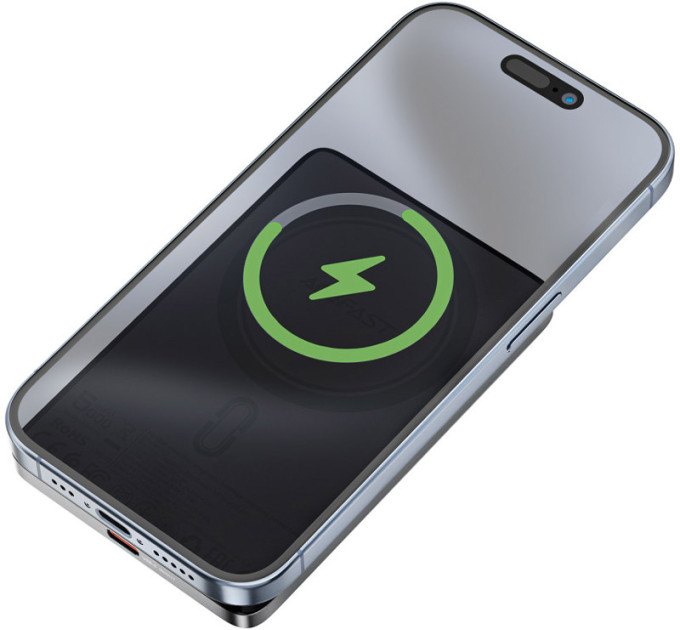Acefast Батарея універсальна Acefast Magnetic Wireless 5000mAh 18W PD, QC/3.0, QI 7.5W, ультра тонкий, M8 Bllack (6974316283386)