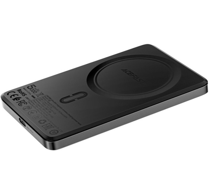 Acefast Батарея універсальна Acefast Magnetic Wireless 5000mAh 18W PD, QC/3.0, QI 7.5W, ультра тонкий, M8 Bllack (6974316283386)