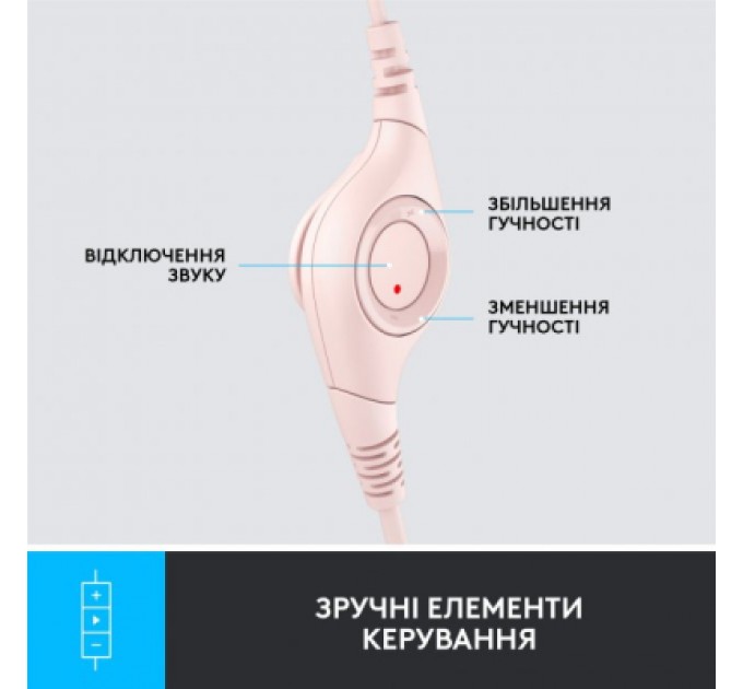 Logitech Навушники Logitech H390 USB Rose (981-001281)