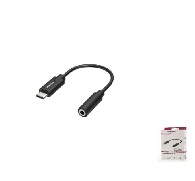 Hama Перехідник USB-C to Stereo Jack 3.5mm Black Hama (00200318)