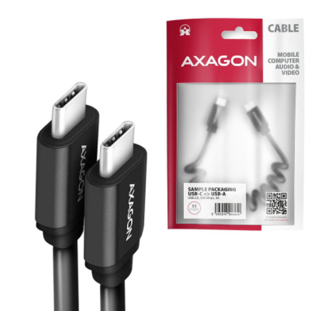 AXAGON Дата кабель USB-C to USB-C 0.6m 60W black AXAGON (BUCM-CM10TB)