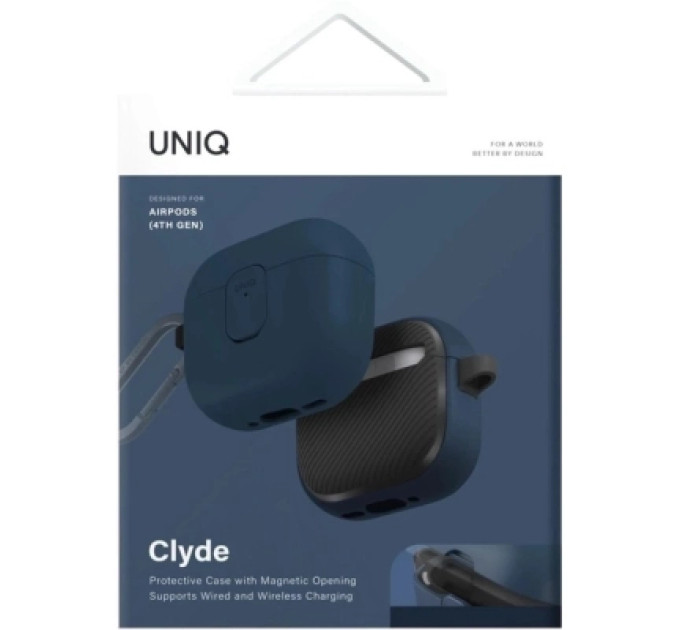 Uniq Чохол для навушників Uniq Clyde для AirPods 4 Lock Case Blue (8886463693209)