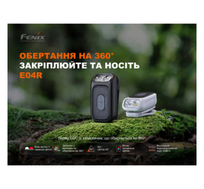 Fenix Ліхтар Fenix E04R, чорний (E04RB)