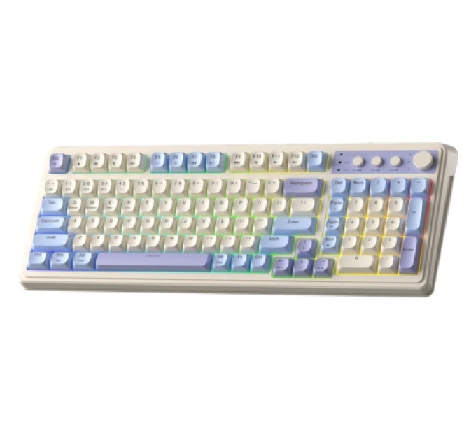 Aula Клавіатура Aula S99 Wireless/Bluetooth/USB UA White/Purple (6948391209906)