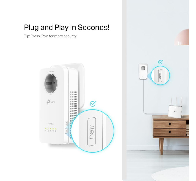 TP-Link Комплект гігабітного Powerline адаптера,TL-WPA8631P KIT
