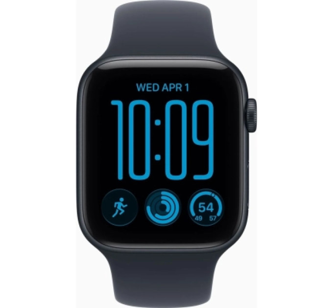 Apple Смарт-годинник Apple Watch SE 3 2026 GPS 44mm Midnight Aluminium Case with Navy Blue Sport Band - S/M (MJL74RK/A)