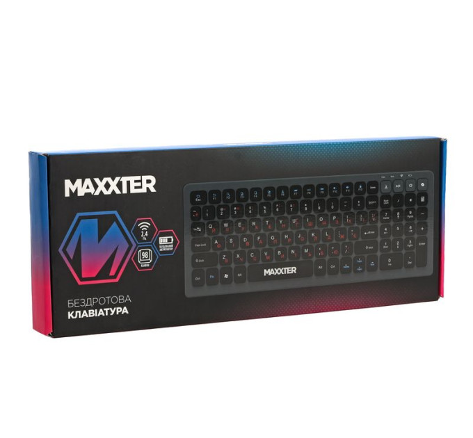 Maxxter Клавіатура бездротова Maxxter KBW-C02B-UA, чорна