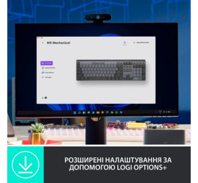 Logitech Клавіатура Logitech MX Mechanical Wireless Illuminated Performance UA Graphite (920-010759)