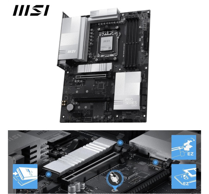 MSI Материнська плата MSI PRO X870E-S EVO WIFI Socket AM5