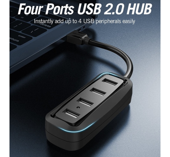 Vention Концентратор Vention USB Hub 4-Port 2.0 Black, 0.15 m (VAS-J43)