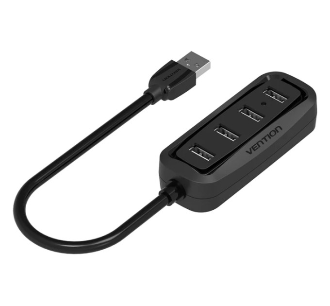 Vention Концентратор Vention USB Hub 4-Port 2.0 Black, 0.15 m (VAS-J43)