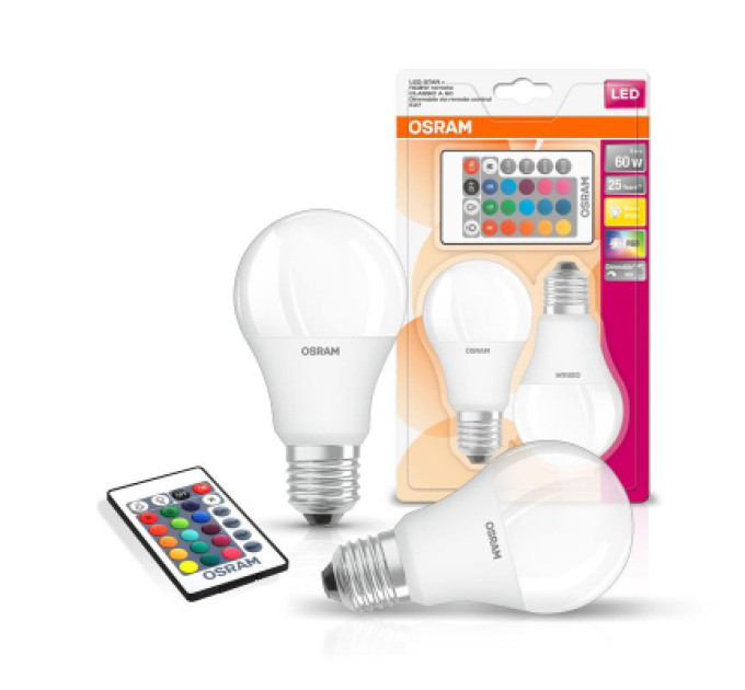 Osram Лампочка Osram LED A60 9W 806Lm 2700К+RGB E27 (4058075430891)