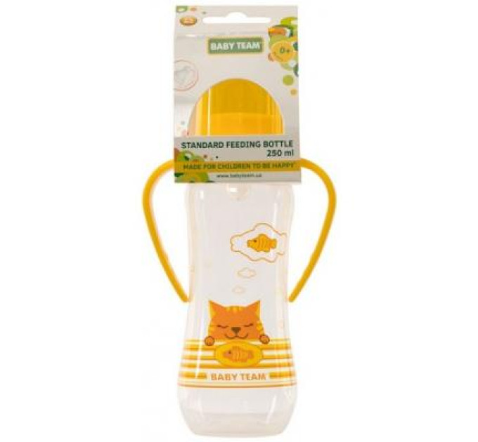 Baby Team Пляшечка для годування Baby Team з силікон.соскою 250мл 0+ жовт (1411_желтый)