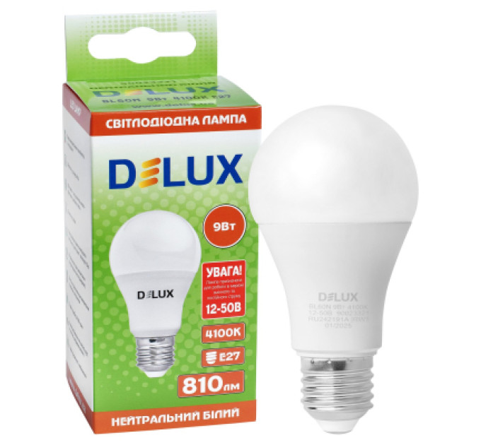Delux Лампочка Delux BL 60N 9 Вт 4100K AC/DC12-50В E27 (90023321)