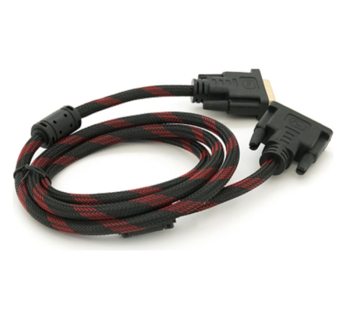 Merlion Кабель мультимедійний DVI M to DVI M 1.5m 24+1pin black/red Merlion (YT-DVI(M)/(M)NY/RD-1.5m)