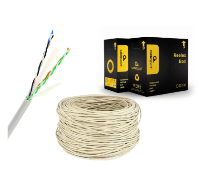 Cablexpert Звита пара,Cablexpert UPC-6004SE-L, CAT6, багатожильна, алюміній під міддю (CCA з AWG24), неекранована, 305 м