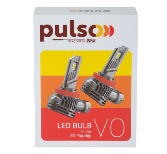 PULSO Автолампа PULSO LED-chips Flip chip/9-16V/2*50W/6000Lm/6500K (VO-H8/H9/H11/H16)